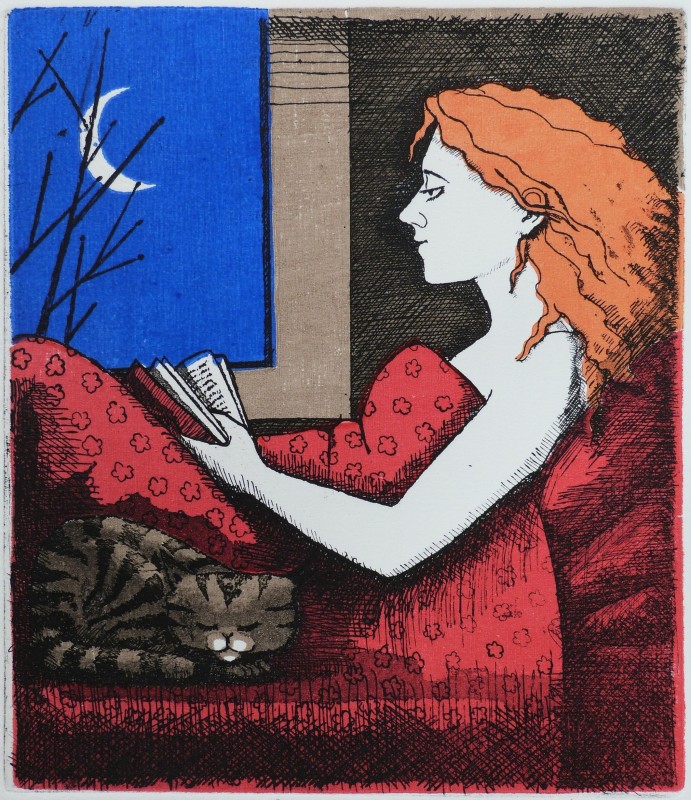 Frans Wesselman RE, Reading with Cat