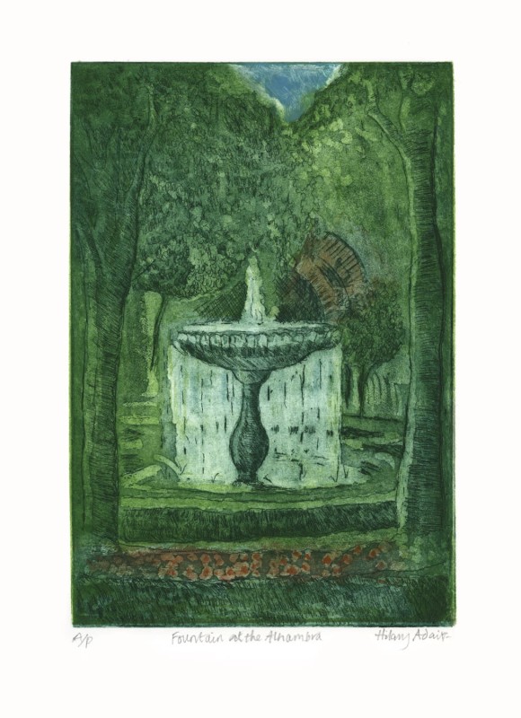 Hilary Adair RE, Fountain at the Alhambra