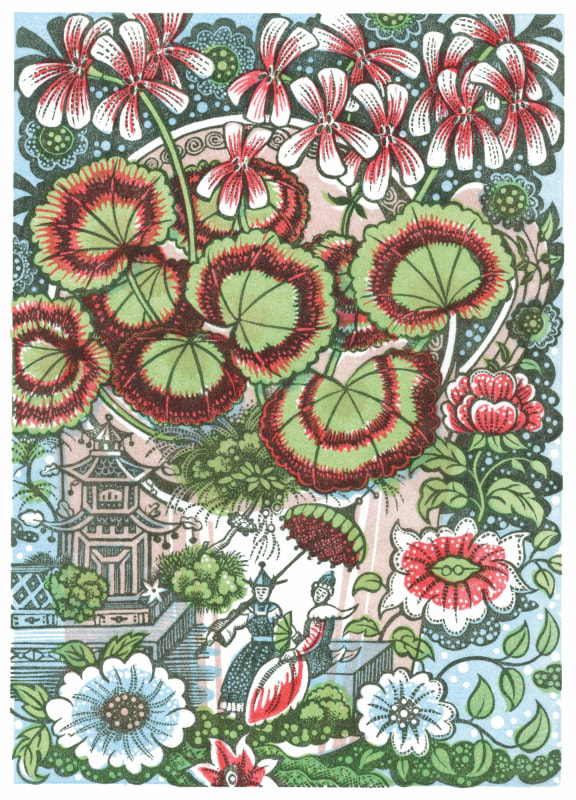 Angie Lewin RWS RE, Pelargonium