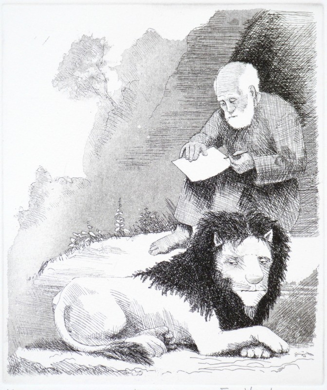 Frans Wesselman RE, Man, Lion