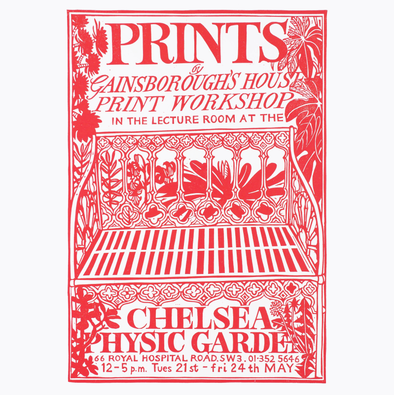 Chelsea Physic Garden Poster 1985, linocut
