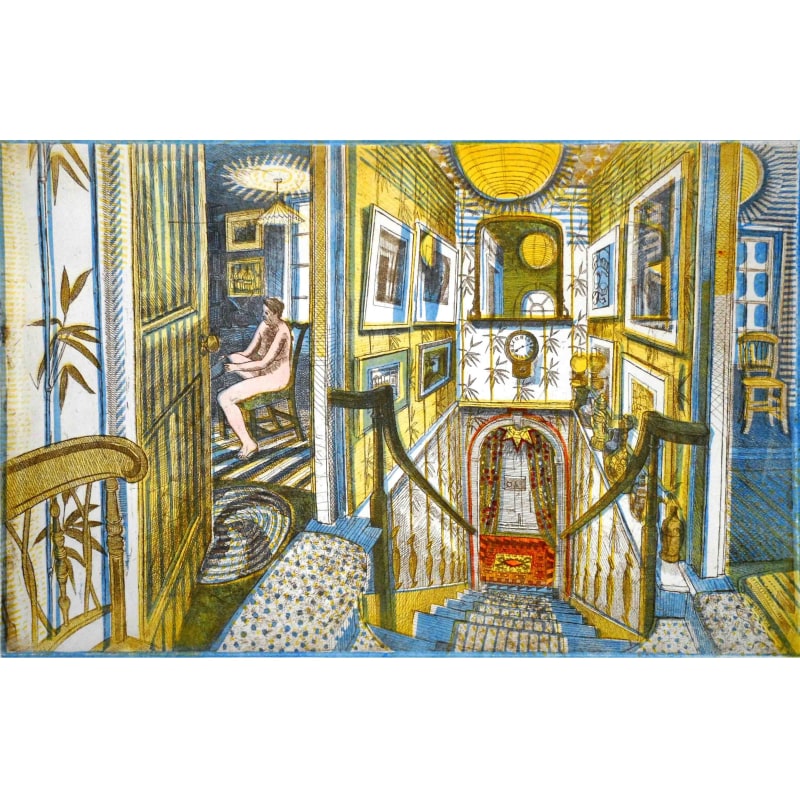 Staircase to the Library, etching & linocut