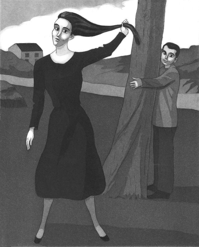 Sonia Martin RE, Tree Lovers, etching & aquatint