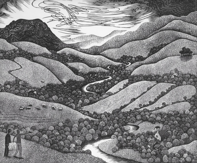 Perfect, Just Ripe, wood engraving
