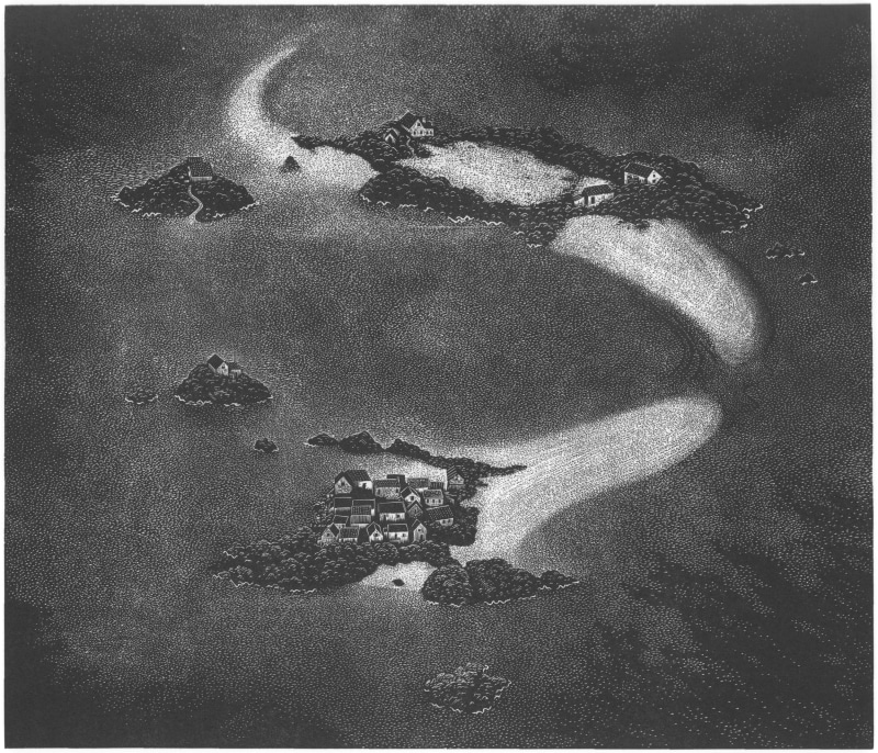 Archipelago, wood engraving