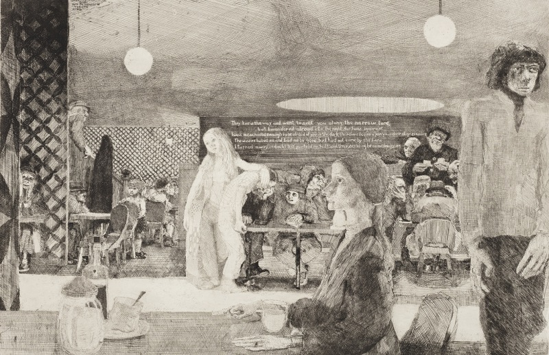 Michael Fell Hon RE, The Gates of Hell, etching