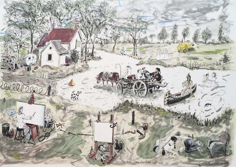 Chris Orr RA Hon RE, The Bits John Constable Left Out, from The Miserable Lives of Fabulous Artists, lithograph