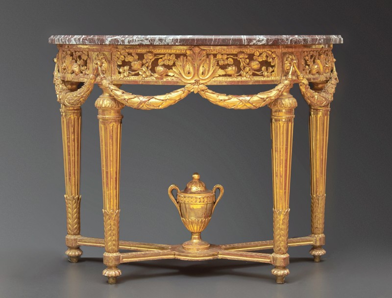 A Louis XVI carved giltwood console, Paris, date circa 1775