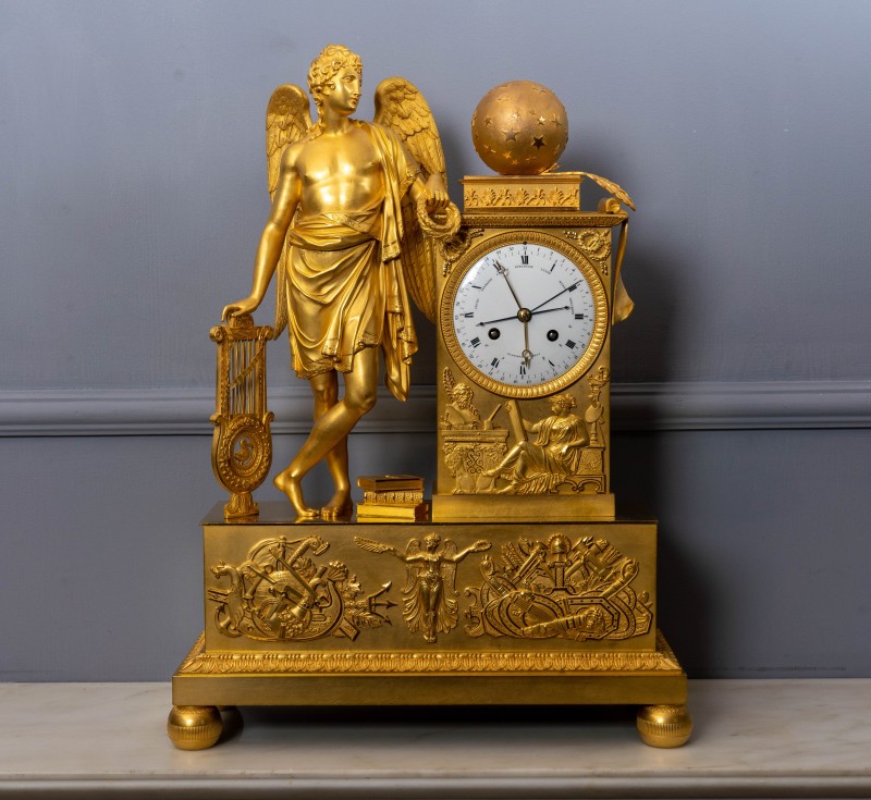 An Empire gilt bronze mantle clock, Paris, date circa 1810
