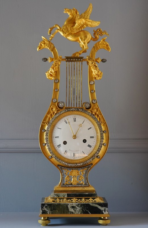 A Louis XVI lyre clock by Manière, Paris, date circa 1785