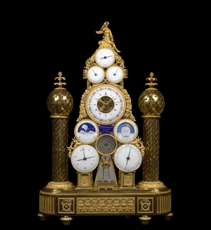 A Republican multi-dial automata clock conceived and made by François -Joseph Hartmann , Paris, dated between 22nd September 1799 and 21st September 1800