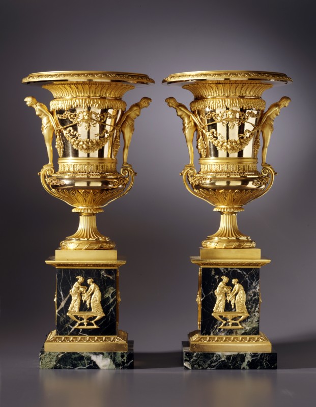 A pair of large sized St. Petersburg Empire vases attributed to Friedrich Bergenfeldt, Saint Petersburg, date circa 1805
