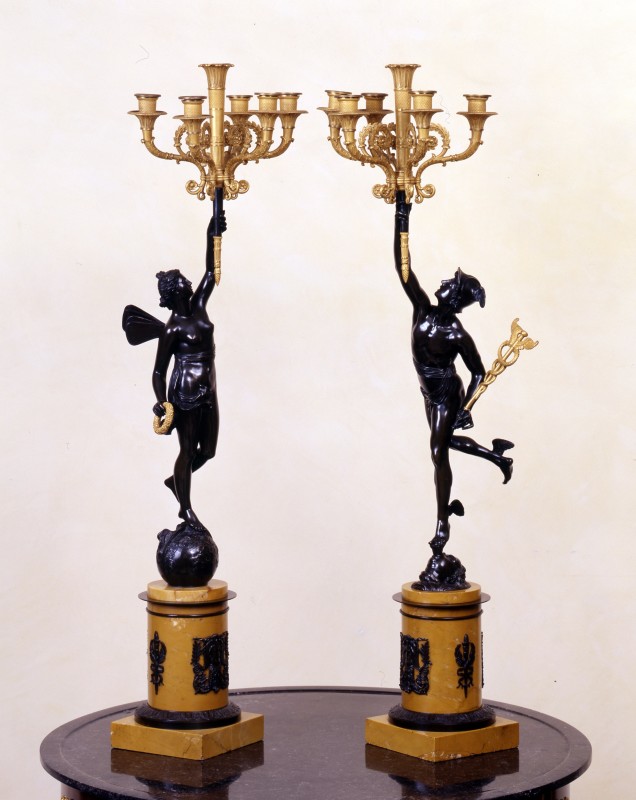 A of Empire figural five-light candelabra by Claude Galle or his son Gérard Galle, Paris, date circa 1812-20