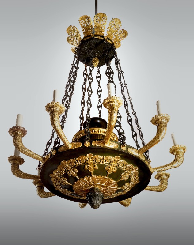 A Restauration ten-light chandelier, Paris, date circa 1825-30