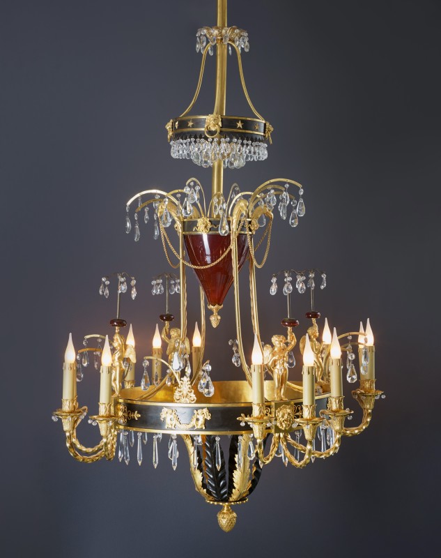 A Russian Empire twelve-light chandelier, Saint Petersburg, date circa 1800-10