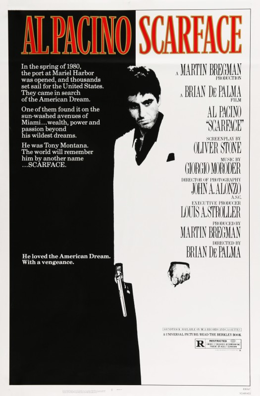 Scarface, 1983 US One Sheet Film Poster 41 x 27 in. (104 x 68.5 cm.) Not backed