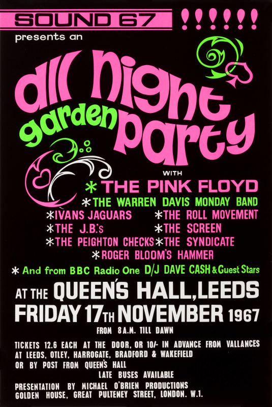 Pink Floyd, Concert Poster Queen's Hall, Leeds, 1967