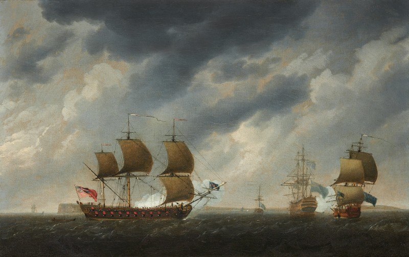 A frigate running along the Solent