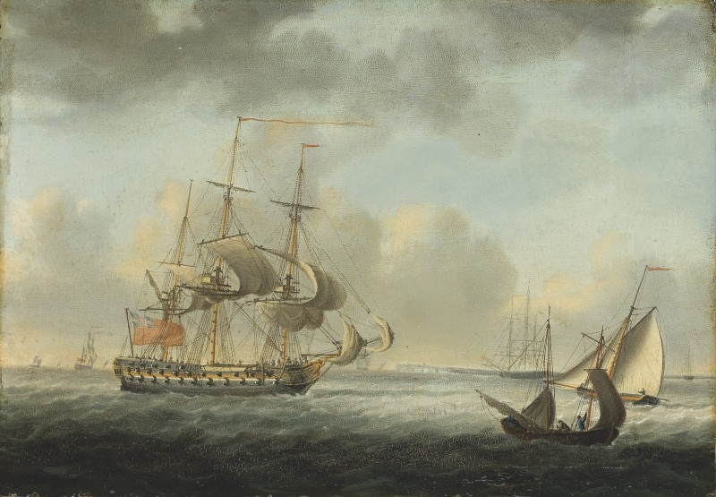 A Royal Navy Fourth-Rate off the south coast