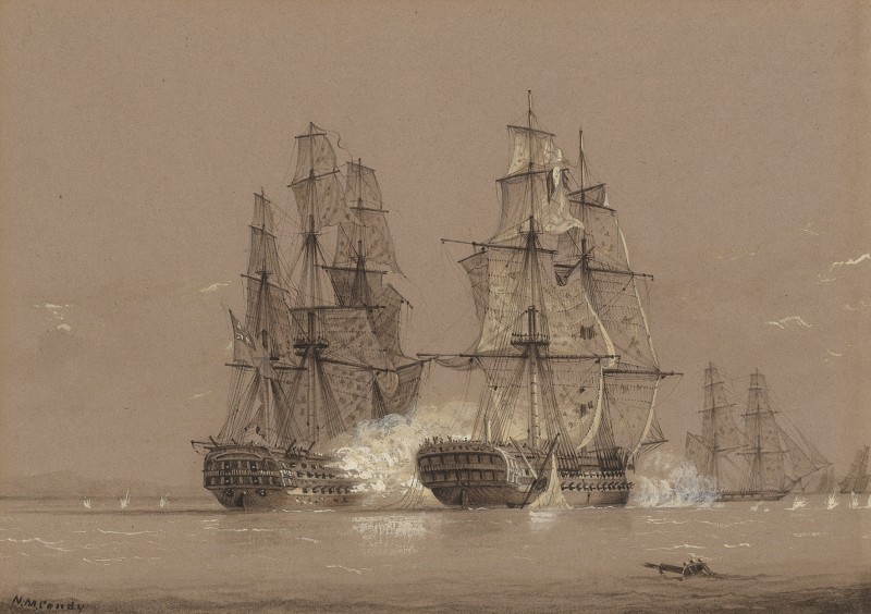 The capture of the Rivoli by the Victorious, 22 February 1812