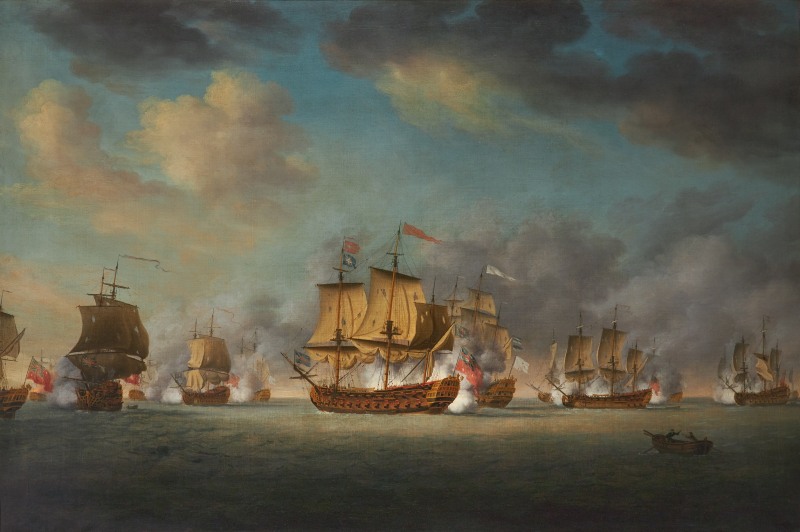 The Anglo-French action off Providien, north of Trincomalee, on the north-east coast of Ceylon, 12th April 1782