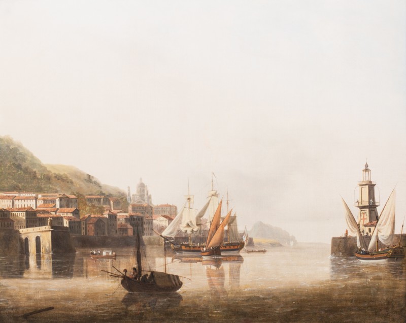 John Thomas Serres , A calm in the harbour of Genoa