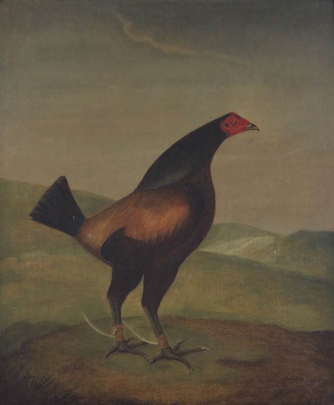 Lord Egremont's 'Dauntless': a fighting cockerel in a landscape