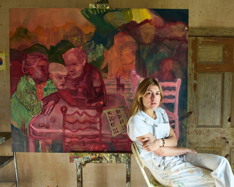 The artist Antonia Showering in her Somerset studio. Photo: Willow Williams