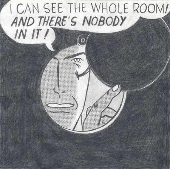 Detail of NOT LICHTENSTEIN (I can see the whole Room and there's nobody in it, 1961) 48 x 48"