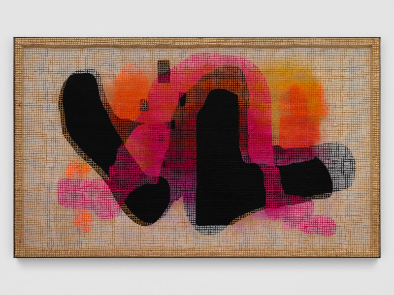 David Renggli, Desire Painting (Stefenuse), 2024, Acrylic on jute net and wood, 240 x 401 cm