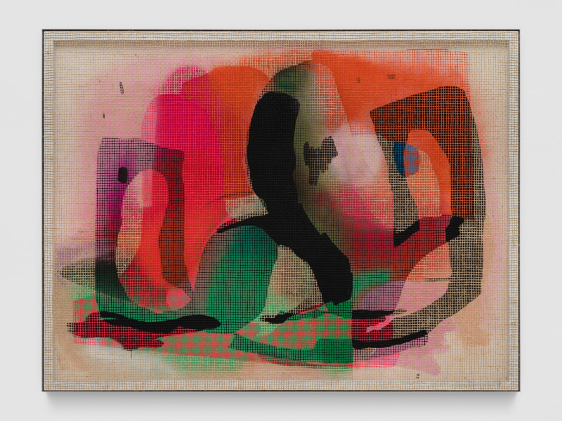 David Renggli, Desire Painting (Panterama), 2024, Acrylic on jute net and wood, 150 x 190 cm
