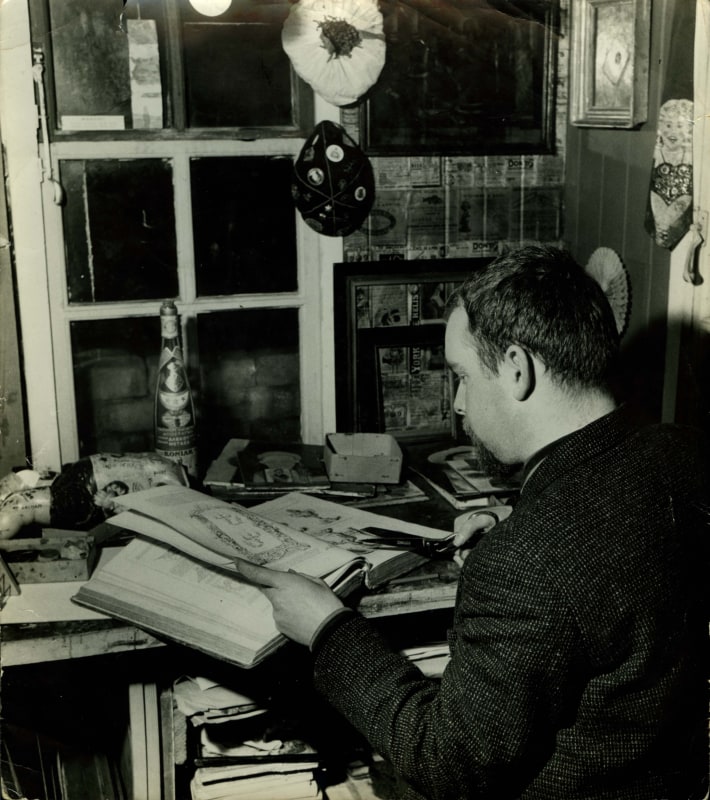 Peter Blake in his studio, 1960.
