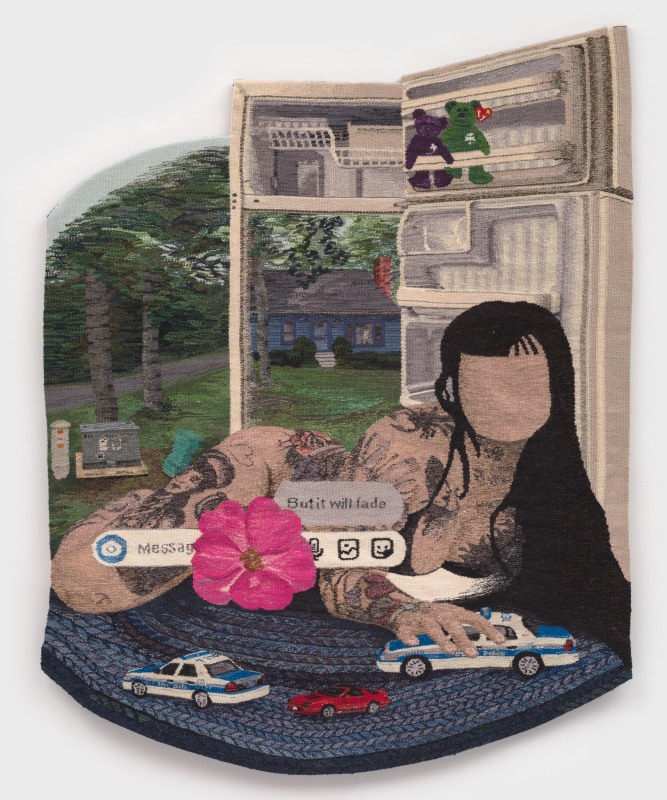 Erin M. Riley
Princess Erin, 2025, wool, cotton
61 1/2 x 50 1/2 ins. (156.2 x 128.3 cm)