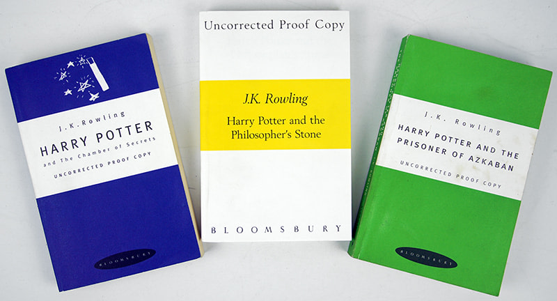 <b>Uncorrected proofs for the first three books in the Harry Potter series</b>