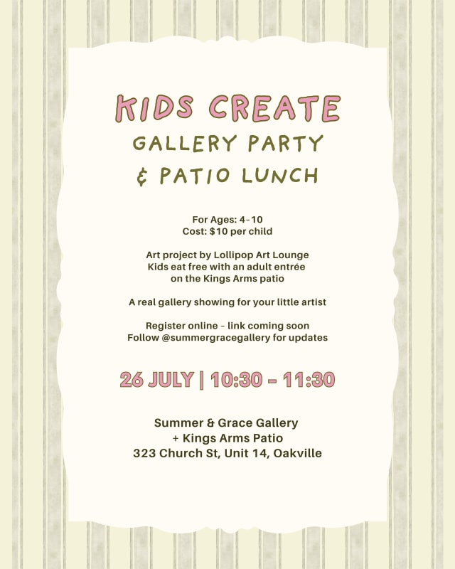 <b>Collaboration Lollipop Art Lounge + King's Arms Pub + Summer and Grace Gallery</b>