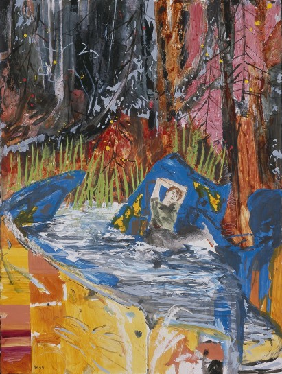 <p>The Nook in the Brook, 2005<br /> <em>Mixed media on paper, 30 x 22.5 in</em></p>
