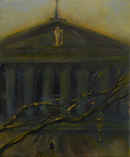 <p>British Museum and Plane Tree, February 2013<br /><em>Oil on canvas</em><br /><em>30.2 x 25.4 x 2 cm, 11 7/8 x 10 x 3/4 in</em></p>