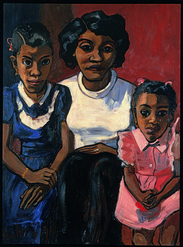 <p>Black Spanish Family, 1950<br /><i>Oil on board, 76.5 x 56 cm</i></p>