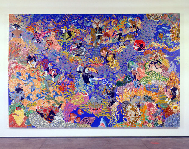 <p>The Garden of Earthly Delights III, 2003<br /><i>Mixed media on board, Three panels, each 305 x 152.5 cm</i></p>