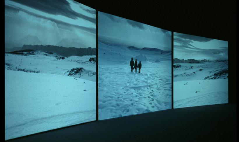 <p>Isaac Julien, True North, 2004<br /><i>Triple screen projection, 16mm black & white/colour film, DVD transfer with sound, Duration 14 min 20 sec</i></p>