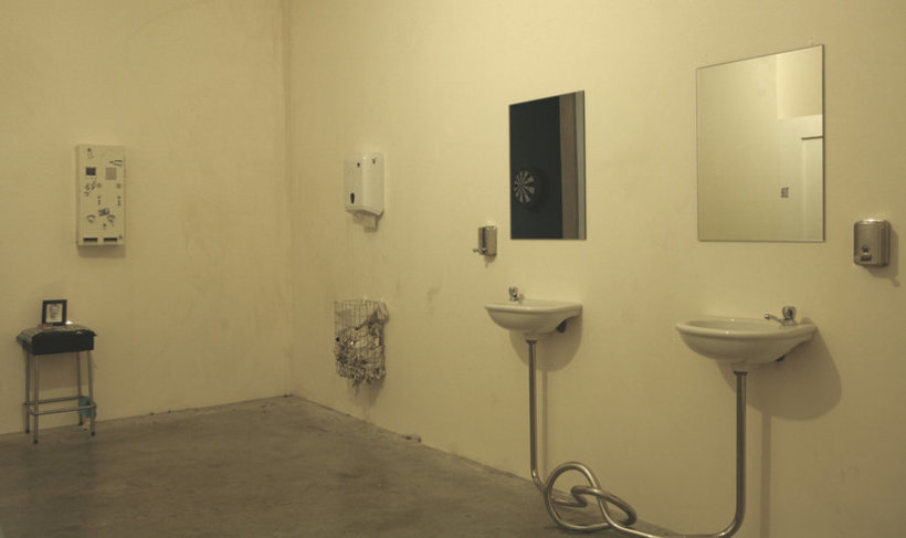 <p>Second Marriage, 2008 (Installation view)<br /><i>Metal knot, sink, mirror, 181 x 200 x 40 cm 71.3 x 78.7 x 15.7 in</i></p>