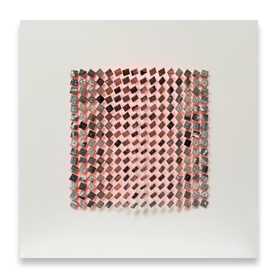 <p>Jacqueline Duncan</p><p><em>Swell Lambda 1 with diagonal wavelets, 2024</em></p><p>acrylic and ink on paper, pins</p><p>£750</p>