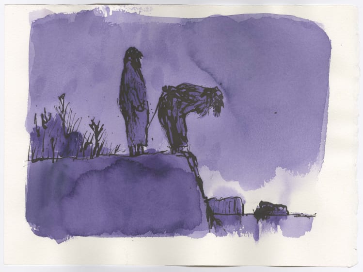 <p>Sir Quentin Blake</p><p>'On the Beach #11’, 2020</p><p>pen, ink & watercolour on watercolour paper</p><p>£4,320 framed</p>