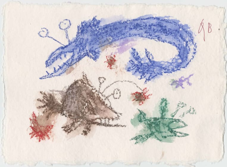 <p>Sir Quentin Blake</p><p>'Fish #2’, 2025</p><p>stabilo watercolour pencil & wash on hand-made paper</p><p>£1,440 framed</p>