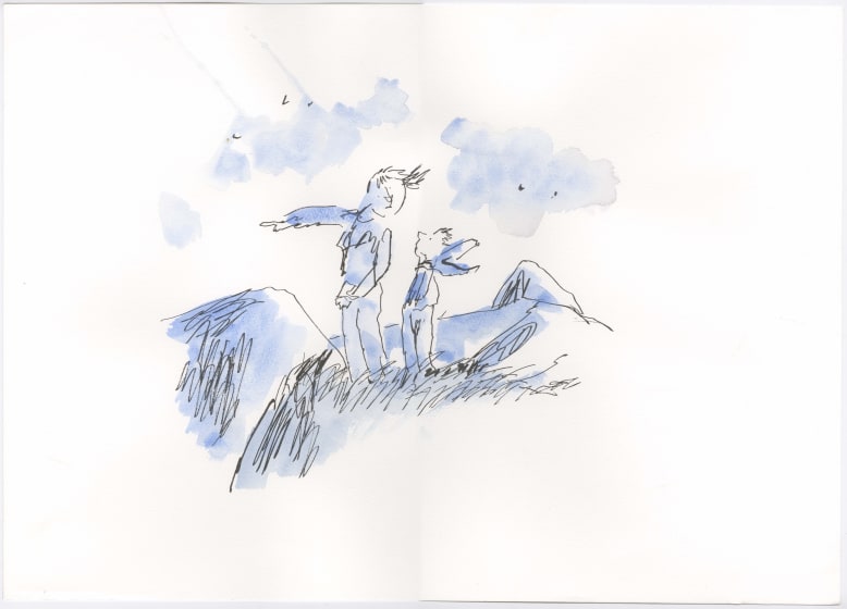 <p>Sir Quentin Blake</p><p>‘Enjoying the Outdoors #5’, 2024</p><p>pen, ink & watercolour on watercolour paper</p><p>£3,600 framed</p>