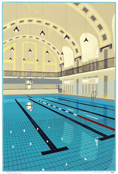 <p>Eline Brontsema</p><p><em>Stadtbad Spandau Nord</em></p><p>woodcut on paper</p>