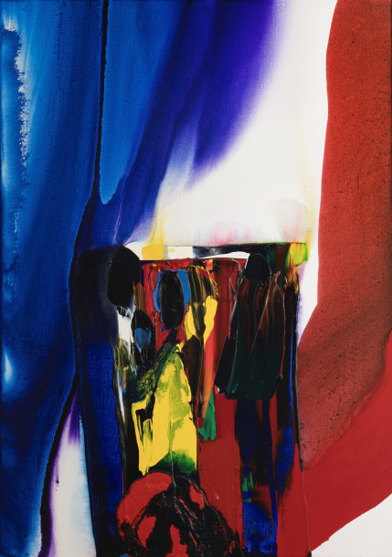 Paul Jenkins (1923-2012), Phenomena Shield to See by, 1987-96, Acrylic on canvas, 147.1 x 103.9 cm