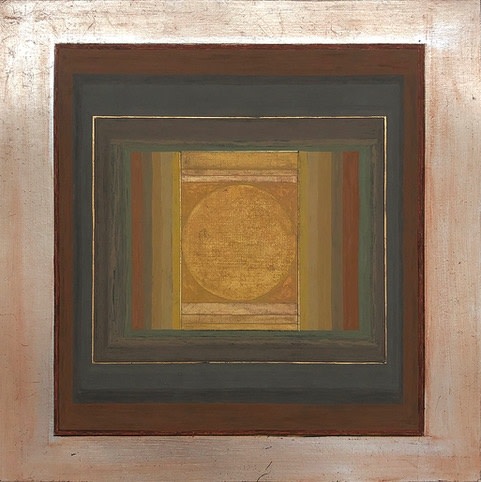 Janicon G X, Gouache, gold and silver leaf on card, 40 x 40 cm
