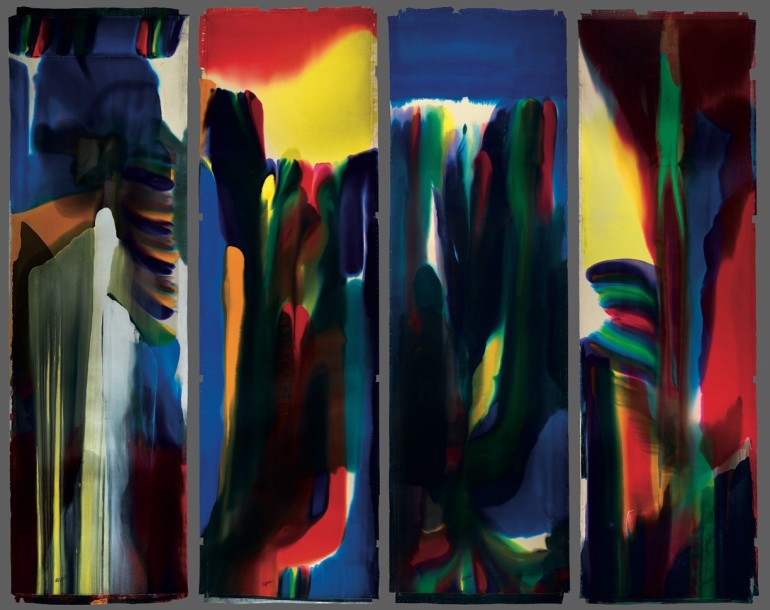 Paintings for Shaman to the Prism Seen, each 762 x 228.5 cm