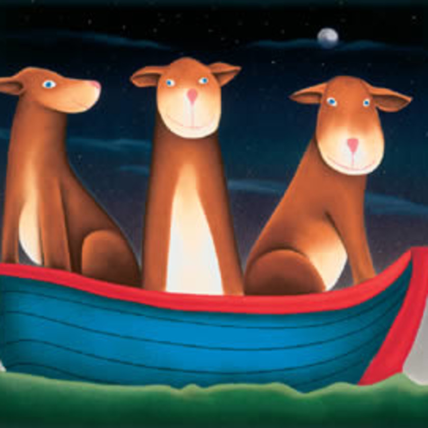 Three Dogs In A Boat